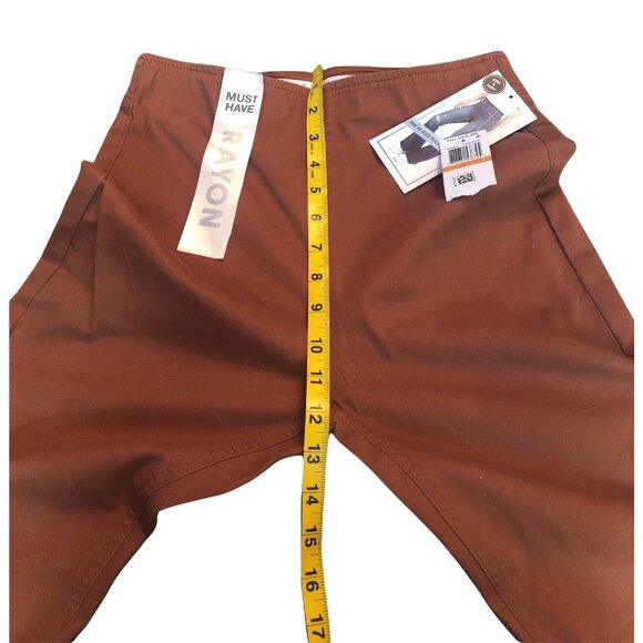 TINSELTOWN -WOMENS BROWN PULL ON FLARE CORDUROY PANTS - HI-RISE SIZE 3 - Picture 5 of 7